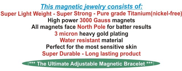 Mens Titanium Magnetic Chan Sports Bracelet