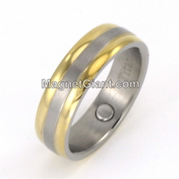 Mens Titanium Band Ring Gold Silver Design Jewelry