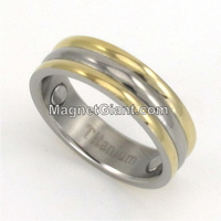 Mens Titanium Band Ring Gold Silver Design Jewelry