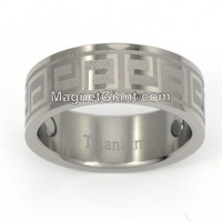 Mens Titanium Band Ring Gold Silver Design Jewelry