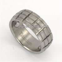 Mens Titanium Band Ring Gold Silver Design Jewelry